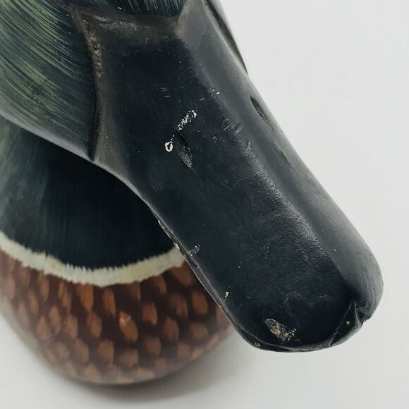 Vintage Wood Duck Decoy Handpainted Detail Mancave Cabincore Classic Neutral - Picture 10 of 13